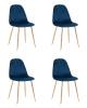 Набор из 4 стульев Stool Group Валенсия SN OS-001L-V HLR-64 DUAL X4 темно-синий, золотые ножки, велюр