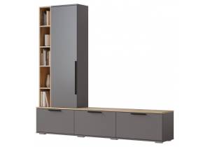 ТВ-тумба Woodville Филеста 664893 графит / дуб вотан