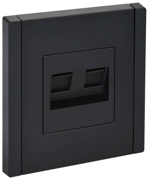 Розетка телефонная RJ11+Ethernet RJ45 IEK Forte&Piano FP-KT20-O-1-K02 черный