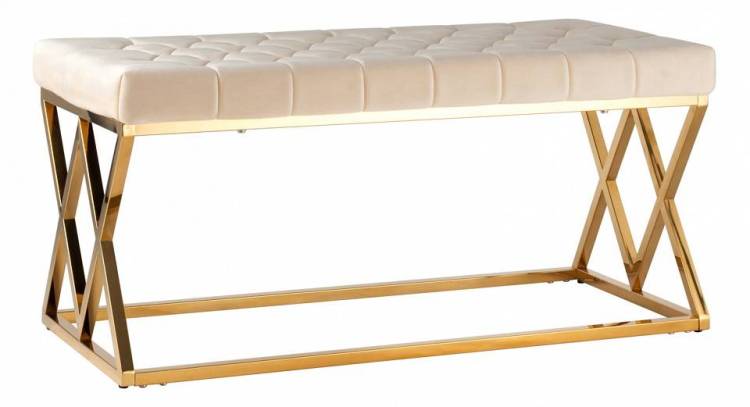 Банкетка Stool Group Инсигния BENCH-011-TG-BG вельвет бежевый, сталь золото 99x45.5