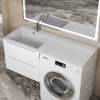 Раковина Uperwood Cosmos Quartz RCosmos Quartz120LJ над стиральной машиной, левая, жасмин, 120x48 фото 3