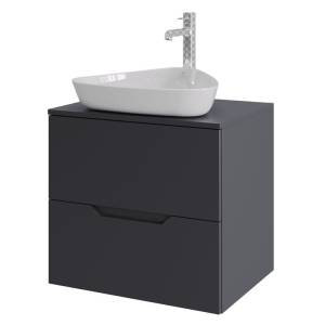 Тумба с раковиной Orange Line Li-60TugMDF+B07-500W графит матовый, 60 см