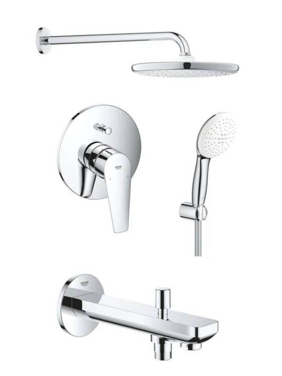 Душевой комплект Grohe Grohtherm BauEdge 1000190 С Внутренней Частью