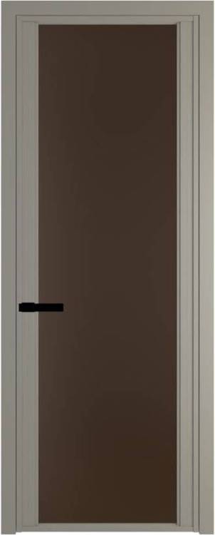 Межкомнатная дверь Profil Doors 2 AGP цвет профиля Никель матовый, стекло безопасное 6 мм монохром шоколад 800x2000
