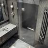 Душевая дверь в нишу MaybahGlass MGD-504-4 с добором на петлях, стекло графит матовый, профиль хром глянцевый, 1950x1000 фото 2
