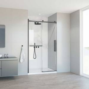 Душевая дверь Vincea Como Soft VDS-1CS120CLGM профиль вороненая сталь, стекло прозрачное, 120x195