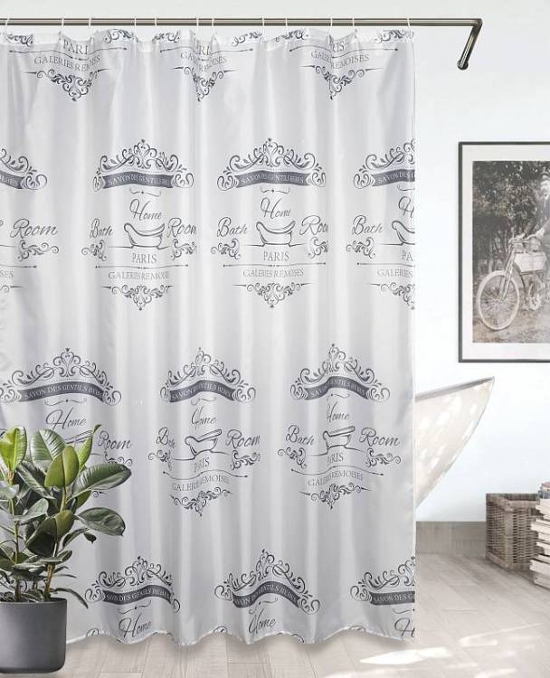 Шторка для ванной Bath Plus Charme Orange Paris ch22104-1 180x180 светло-серая