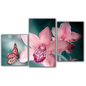 Мини модульная картина Бабочка на цветах Toplight 55x94см TL-MM1037
