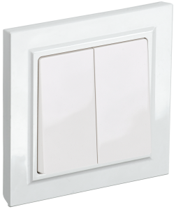 Выключатель 2-клавишный IEK Brite BR-V20-0-10-K01-F белый