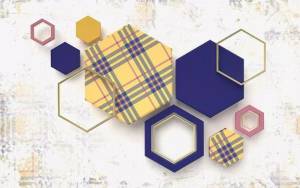 3D Фотообои Artegrafico «Шестигранники в клетку» BL-031 акварель