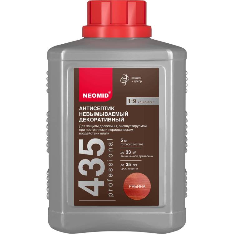 Антисептик невымываемый декоративный Neomid 435 рябина 0.5 кг