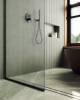 Душевая перегородка MaybahGlass MGD-700-6у 79x195, стекло сатин 8 мм, профиль черный фото 3