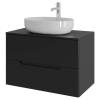 Тумба с раковиной Orange Line Li-80TubMDF+B05-520W черная матовая, 80.5 см