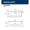 Акриловая ванна Excellent Oceana 180x80 "LINE" (бронза) фото 3