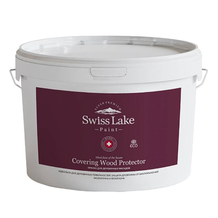 Краска для деревянных фасадов Swiss Lake Covering Wood Protector 9 л
