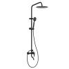 Душевая стойка Teymi Iva T10226 черная матовая, со смесителем, с тропическим душем