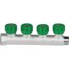 Коллектор распределительный Far FK 3824 3412UN FAR 3/4", проходной, хромированный, 4 отвода 1/2" плоское уплотнение фото 2
