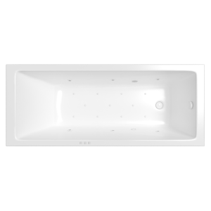 Акриловая ванна WHITECROSS Wave Slim с гидромассажем, форсунки белый, 160x70 