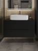 Тумба с раковиной Orange Line Li-100TubMDF+B07-600W черная матовая, 100 см фото 3