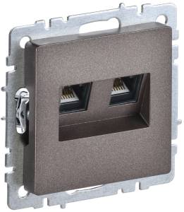 Розетка компьютерная RJ45 2-местная IEK Brite BR-K20-2-K45 темная бронза