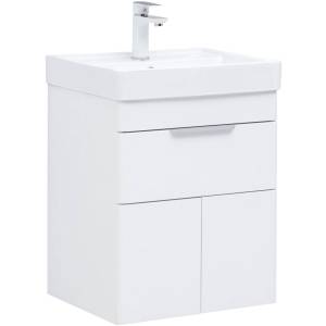 Тумба с раковиной Aquanet Ирис new 00310147 50 белый глянец, 1 ящик, 2 дверцы