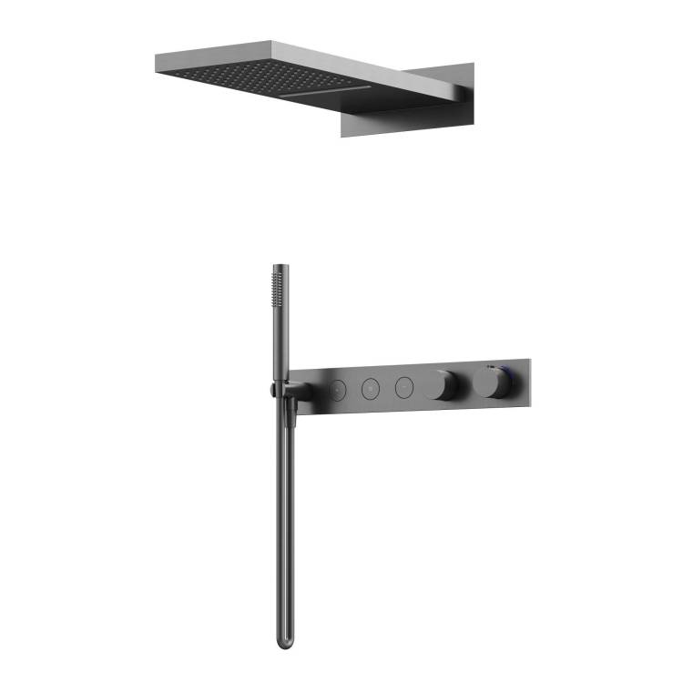 Душевая система Sancos Linn SC9023GG вороненая сталь