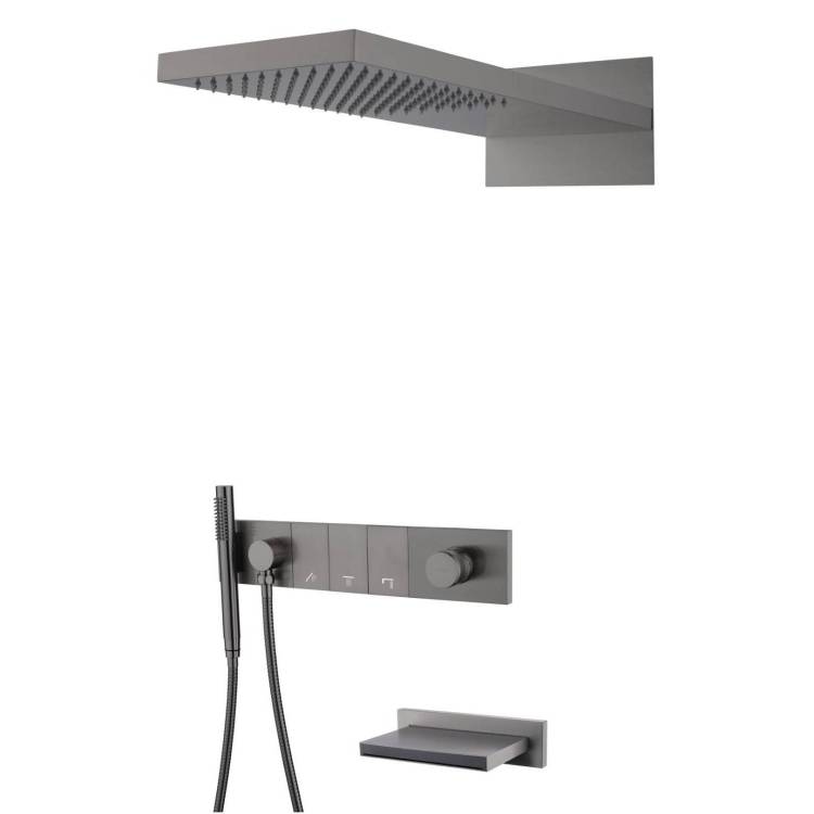 Душевая система Boheme Zodiac 132-2-GM Gun Metall, с изливом