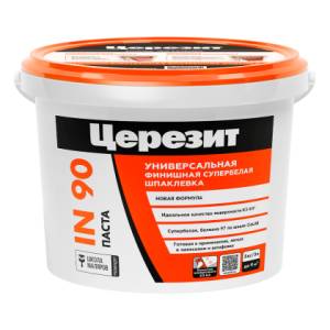 Шпаклевка финишная готовая всесезонная Ceresit IN 90 Pasta супербелая 5 кг