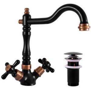 Смеситель для раковины Rav Slezak Morava Retro MK121.5/8CMATSM черный