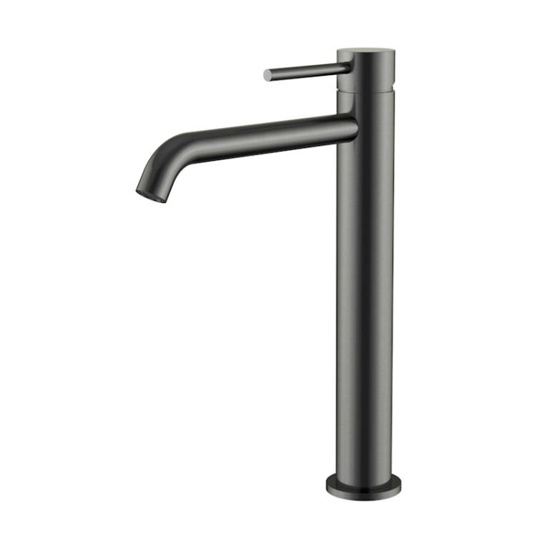 Смеситель для раковины Knotlor Eclipse SS-21/GM высокий, оружейная сталь