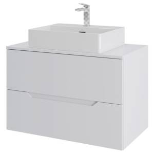 Тумба с раковиной Orange Line Li-80TuwMDF+B04-500W белая матовая, 80.5 см