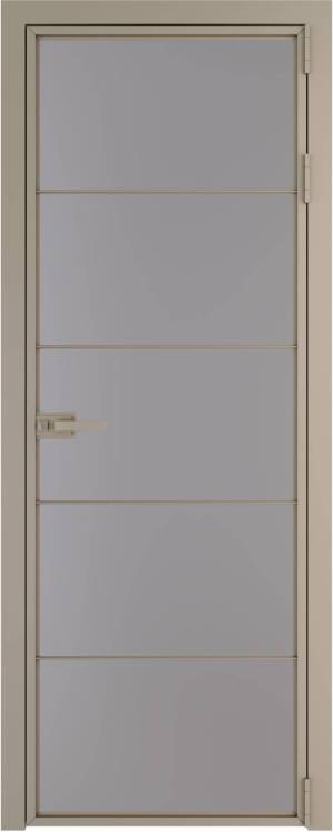 Межкомнатная дверь Profil Doors 5 AX цвет профиля Никель матовый, стекло безопасное 6 мм монохром серый 600x2000
