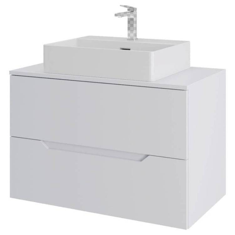 Тумба с раковиной Orange Line Li-80TuwMDF+B04-500W белая матовая, 80.5 см