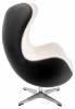 Кресло Bradex Home Egg Style Chair RF 0696 черный/белый/экокожа фото 3