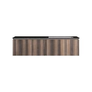 Тумба с раковиной Vincea Luxe 1400 2 выкатных ящика, натуральный орех, раковина правая, черный Versace
