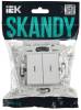 Выключатель 2-клавишный проходной IEK Skandy SK-V22-1-10-K01 арктический белый фото 6