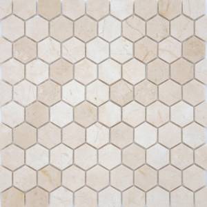 Мозаика LeeDo Pietrine Hexagonal Crema Marfil Mat hex (1.8x3) 28.5x30.5