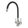 Смеситель для кухни Lemark Comfort LM3075BN-Black с подключением к фильтру с питьевой водой Никель