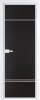 Межкомнатная дверь Profil Doors 4 AX цвет профиля Вайт, стекло безопасное 6 мм монохром черный 600x2000