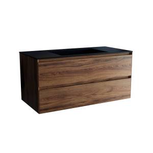 Тумба с раковиной Vincea Luka 1000 2 выкатных ящика, C.Oak, раковина черная