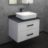Тумба с раковиной Comforty Амстердам 75 00-00004668 белая с черной матовой столешницей раковина T-Y9378