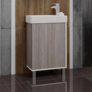 Тумба с раковиной AQUATON Эмма 46 R, белая, дуб наварра