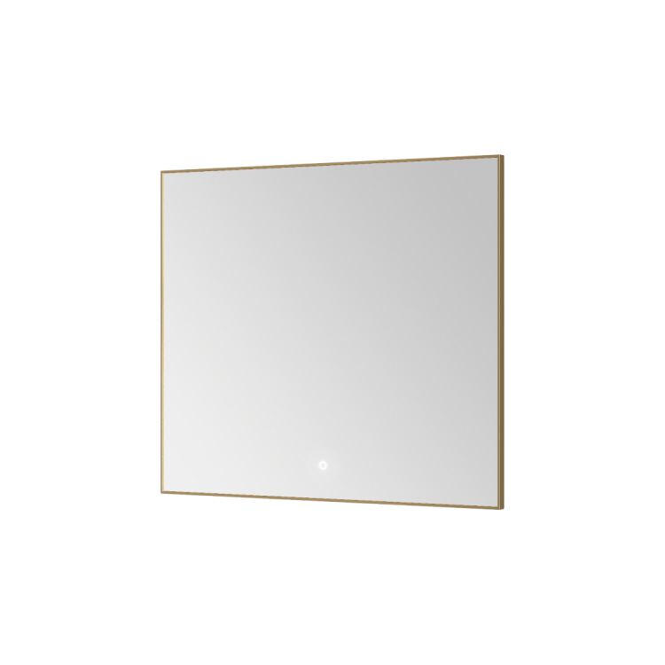 Зеркало Armadi Art 543-080-G с подсветкой, сенсором и антизапотеванием, 80x70 см, Gold