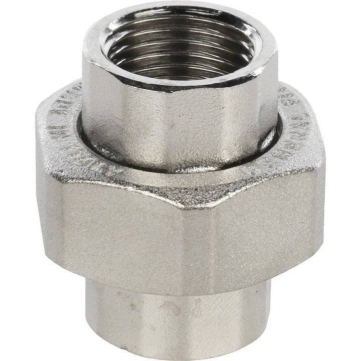 Разъемное соединение Stout никелированное, американка, внутренняя резьба 3/4, арт. SFT-0034-000034