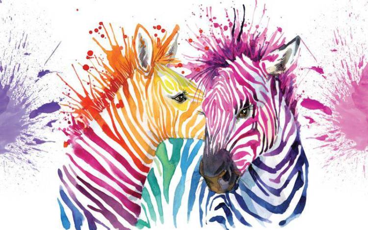 3D Фотообои Artegrafico «Акварельные зебры» ART028 песок