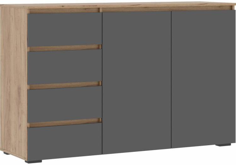 Комод Woodville Элла КМ 06 586700 серый графит 0162/дуб крафт золото