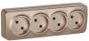 Розетка 4-местная IEK Glory ERH40-K37M-10 шампань матовый
