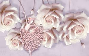 3D Фотообои Artegrafico «Танцующая балерина в розах» CF-023 акварель