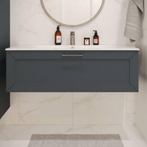 Тумба с раковиной Terminus Victoria VIC101201703101O серый шёлк, 120x38