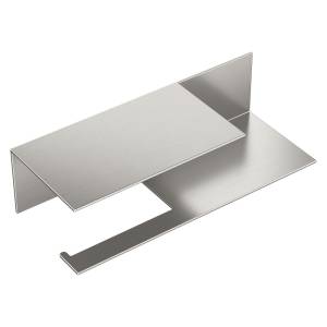 Держатель туалетной бумаги Boheme Qubic 10721-2-NB c полкой, Nickel Brush
